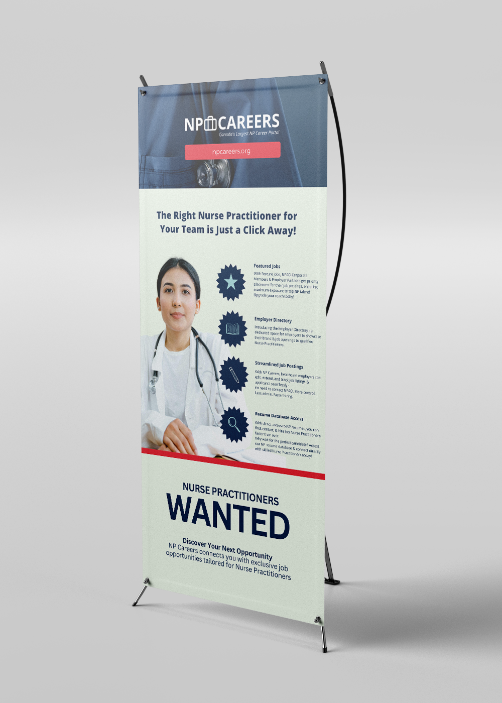 NP Careers pull-up banner mockup