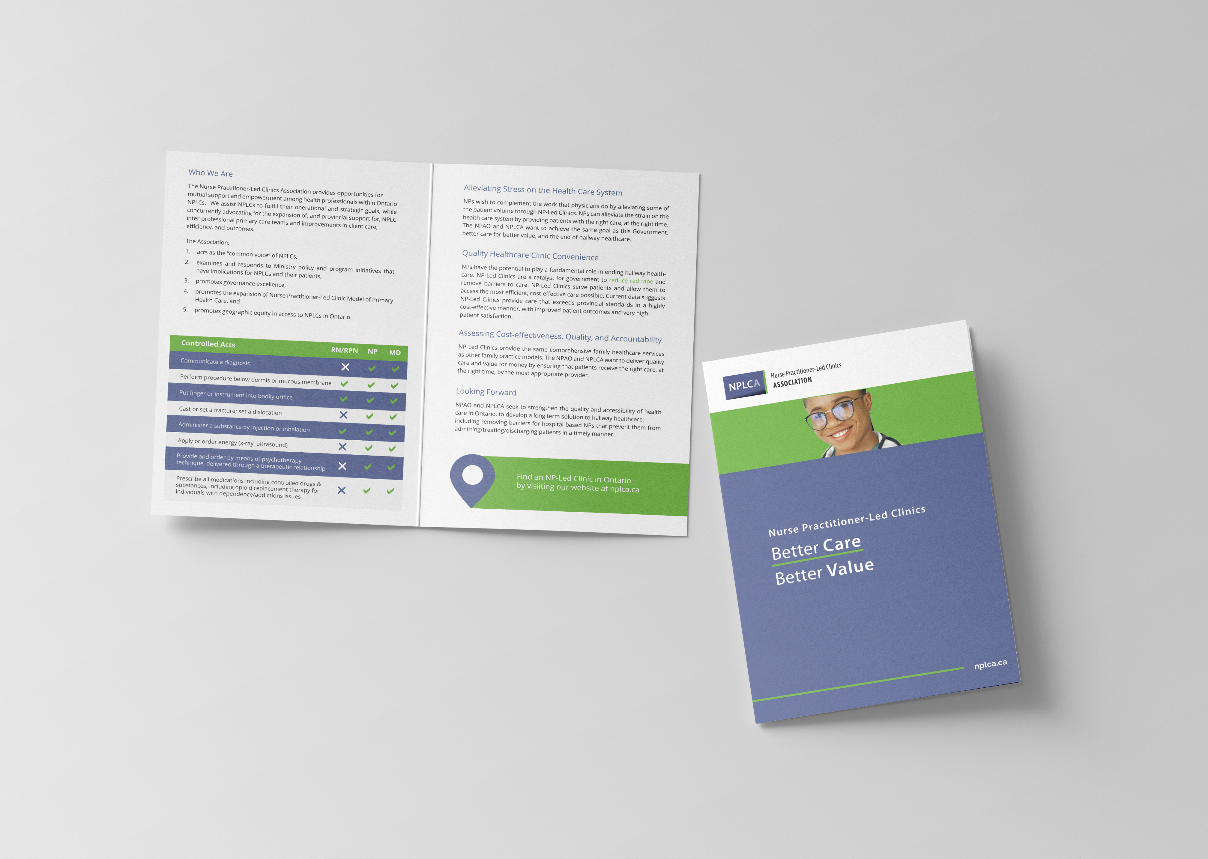 NPLCA educational brochure spread mockup